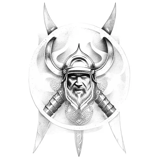 viking water surfboard  tattoo design idea