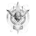 viking water surfboard  tattoo design idea