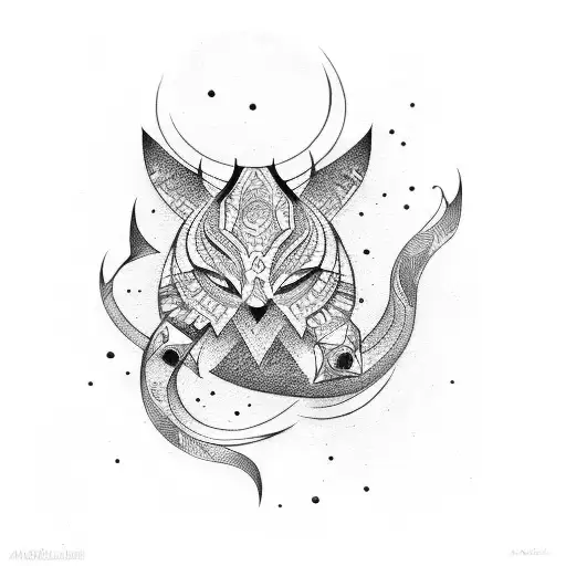 tribal modern tattoo design idea