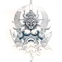 thunder god raijin tattoo design idea