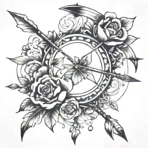 bow and arrow tattoo design idea
