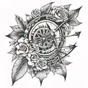 bow and arrow tattoo design idea