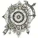 bow and arrow tattoo design idea