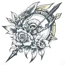 bow and arrow tattoo design idea