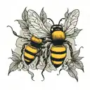 boo bees tattoo design idea