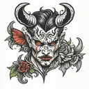 half devil half angel face tattoo tattoo design idea