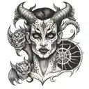 half devil half angel face tattoo tattoo design idea