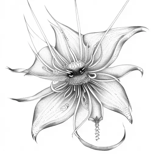 spider lily centipede tattoo design idea