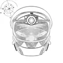 spacesuit galaxy visor tattoo design idea