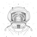 spacesuit galaxy visor tattoo design idea
