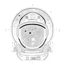 spacesuit galaxy visor tattoo design idea