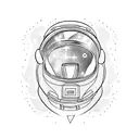 spacesuit galaxy visor tattoo design idea