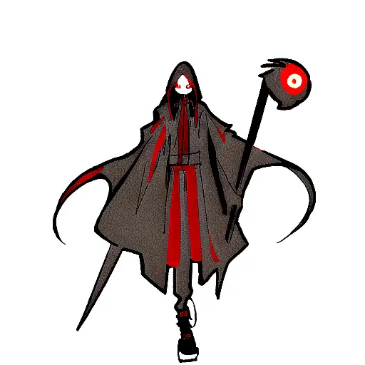 Grim Reaper with red eyes tattoo design idea