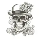 skull candy skull monocle tattoo design idea