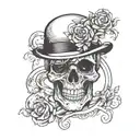skull candy skull monocle tattoo design idea