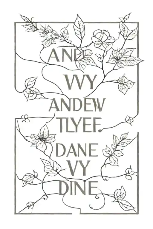 Using the names Andrew, Tyler, Ivy and Diane create a picture. tattoo design idea