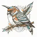 birds, feathers, power, sensuality tattoo design idea