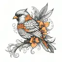 birds, feathers, power, sensuality tattoo design idea