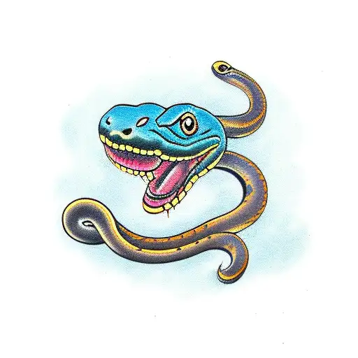 snake biting snake tattoo design idea