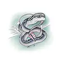 snake biting snake tattoo design idea
