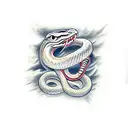 snake biting snake tattoo design idea