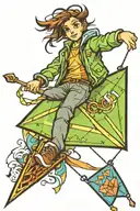 kite flying tattoo design idea