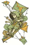 kite flying tattoo design idea