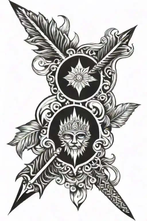 Indian Spear tattoo design idea