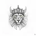 cardinal on a branch with shamrocks on branches with a background of a lion on a cliff over a cheetah, elephant and wolf tattoo design idea