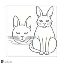 cat and bunny couple tattoo tattoo design idea
