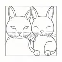 cat and bunny couple tattoo tattoo design idea