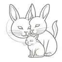 cat and bunny couple tattoo tattoo design idea