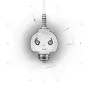 Generate a one-line drawing resembling the outline of a light bulb, with a single continuous line that starts from the b tattoo design idea