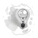 Generate a one-line drawing resembling the outline of a light bulb, with a single continuous line that starts from the b tattoo design idea