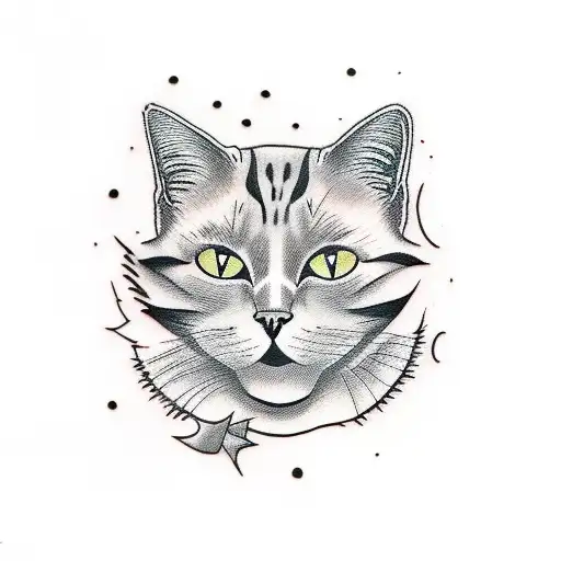 Three cats, two ginger one black tattoo design idea