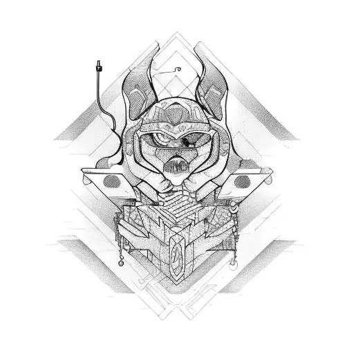 linea de vida con moto, bala, cráneo, coche tattoo design idea