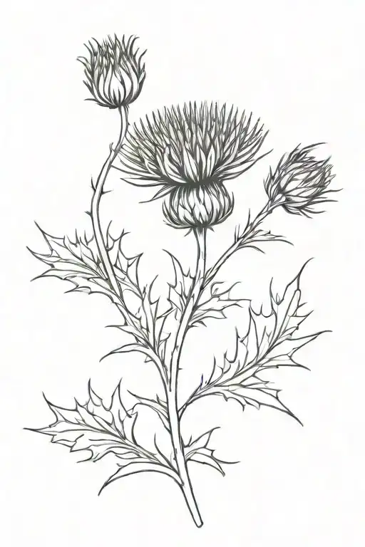 scottish thistle tattoo design idea