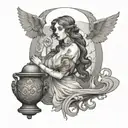 circe above cauldron tattoo design idea