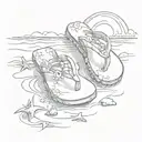 flip flops on the beach tattoo design idea