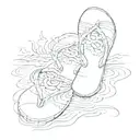 flip flops on the beach tattoo design idea