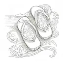 flip flops on the beach tattoo design idea