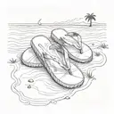 flip flops on the beach tattoo design idea