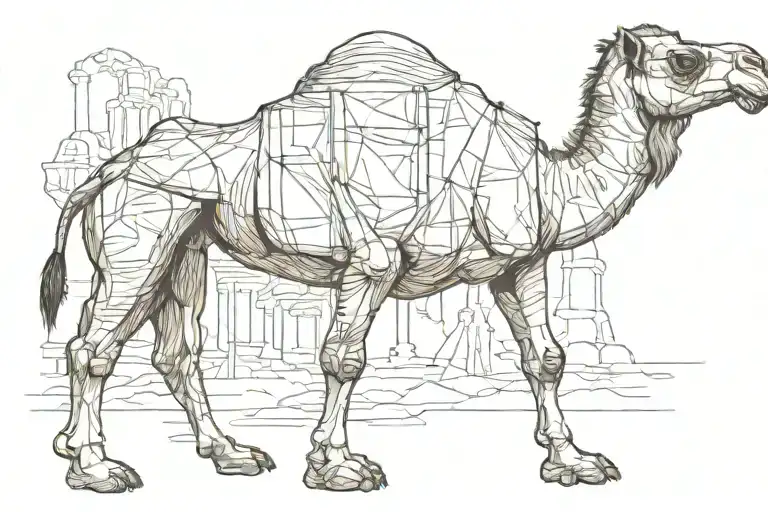 Camel but nietsche philosophy concept tattoo design idea