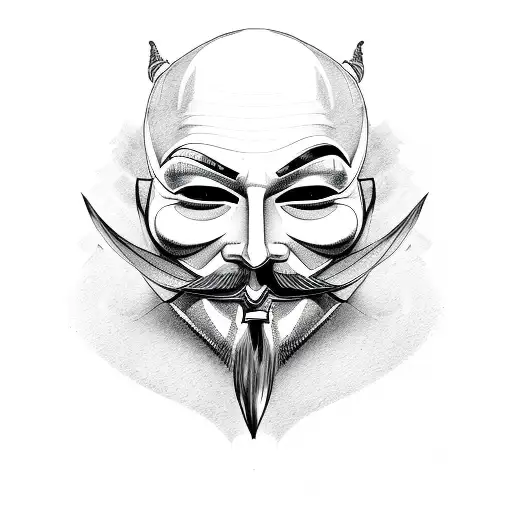 Guy fawkes mask tattoo design idea
