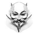 Guy fawkes mask tattoo design idea