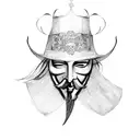 Guy fawkes mask tattoo design idea