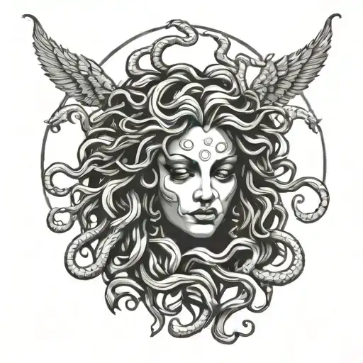 Medusa dark creepy tattoo design idea