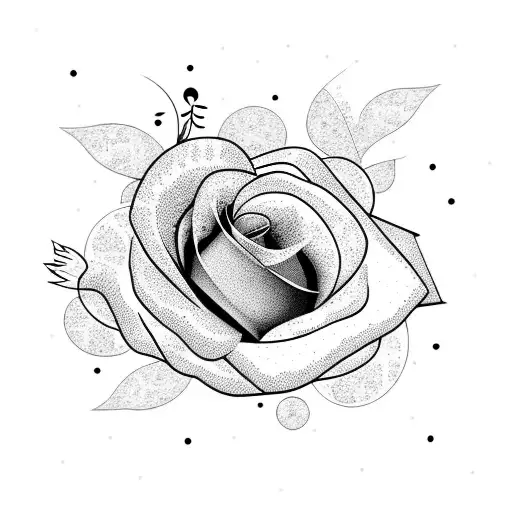 Rose with flower petals blooming out into a universe night sky tattoo design idea