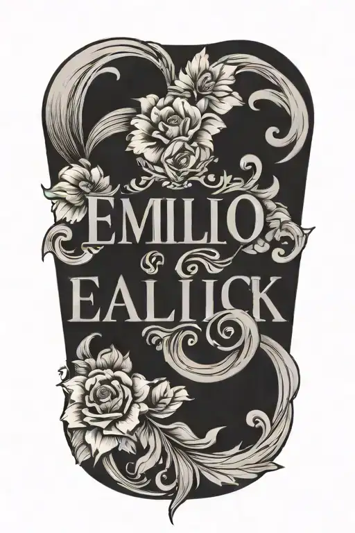 tattoo of my sons name Emilio  tattoo design idea