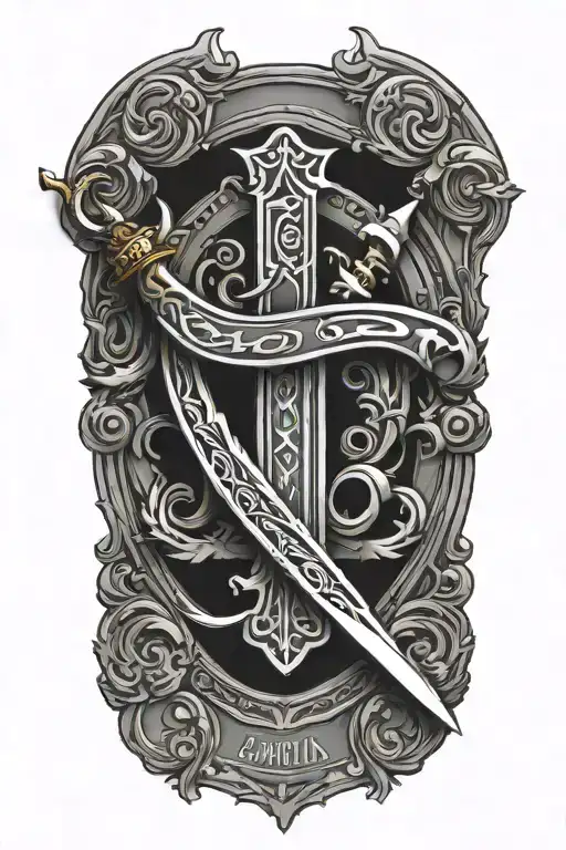 A minimalist design of Emilio's name in a unique font inspired by Brandon Sanderson's writing style, with a small sword accent tattoo design idea